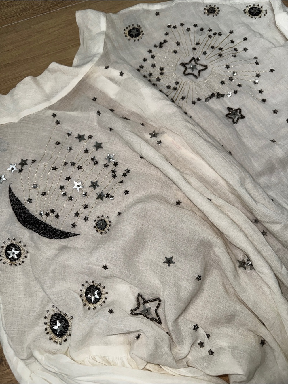 Free People Wishing On A Star Celestial Embellished High-Neck Blouse - Picture 4 of 6